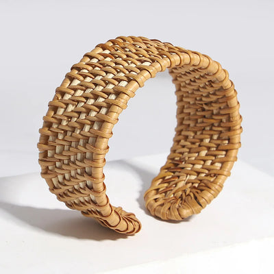 Boho Bamboo Rattan Weave Bracelet for Women - Smarsty