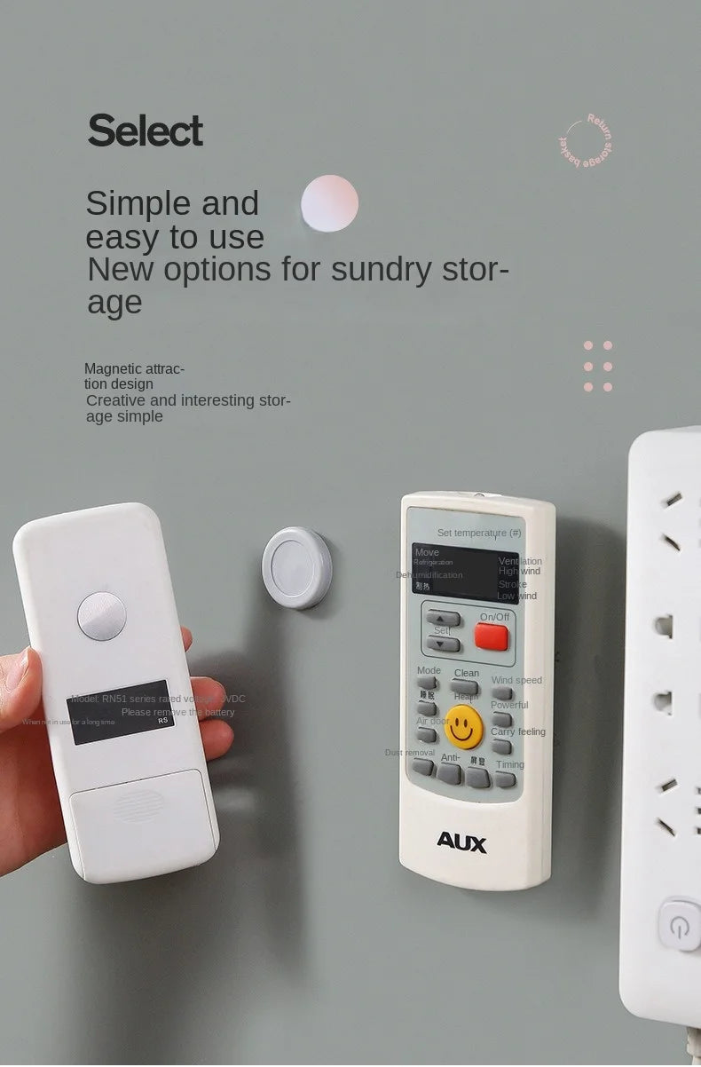 Magnetic Remote Control Holder Wall Mount Adhesive Remote Control Holder Strong Hold Tv Remote Holder for Home Office