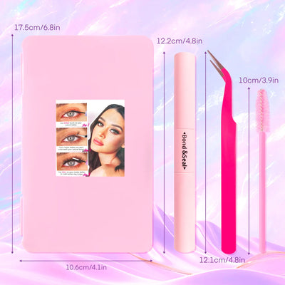 720/200pcs eyelash Extension Kit Fluffy Eyelash Extension kit with Lash Bond and Seal Lash Tweezers Thick Lash Clusters Wispy - Smarsty