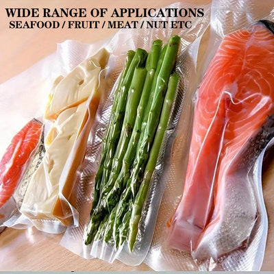 100 Premium Vacuum Sealer Bags, Sealing, Freshness, Compression, Kitchen Vacuum Bags, Food Vacuum Sealer Food Storage Bags by Smarsty
