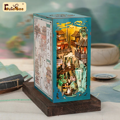CUTEBEE Antiquity Book Nook Chinese Style Doll House Kit with Touch Light Dust Cover 3D Puzzle Toy Gift Ideas Su Dongpo's Life by Smarsty