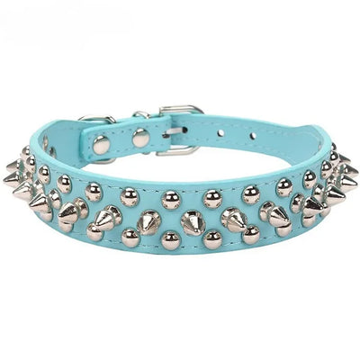 Adjustable Leather Dog Collar with Spikes for Small Pets - Smarsty