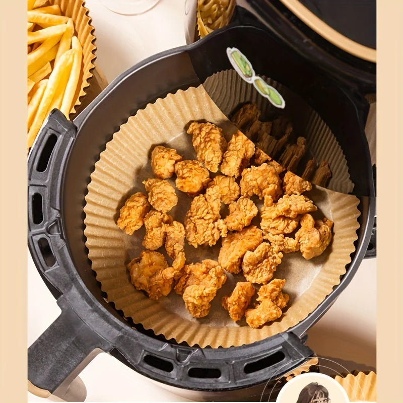 Air Fryer Paper Liners Disposable Oil-Proof Waterproof Baking Paper Round Square And Rectangle Parchment Kitchen Party Supplies - Smarsty