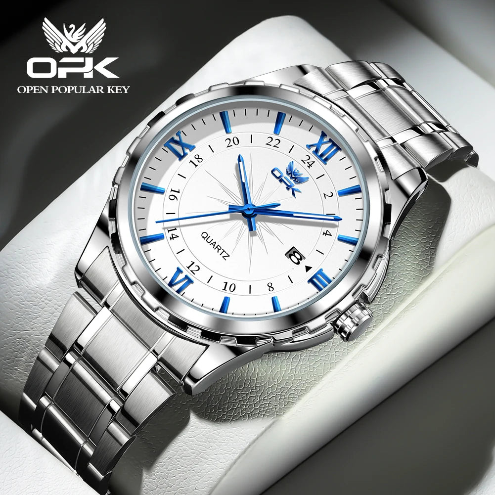 OPK Steel Belt Dual Calendar Men's Quartz Watch - Smarsty