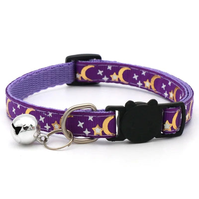 Pet Collar With Bell Cartoon Footprint Colorful Dog Puppy Kitten Collar Adjustable Safety Bell Ring Necklace Pet Accessories - Smarsty
