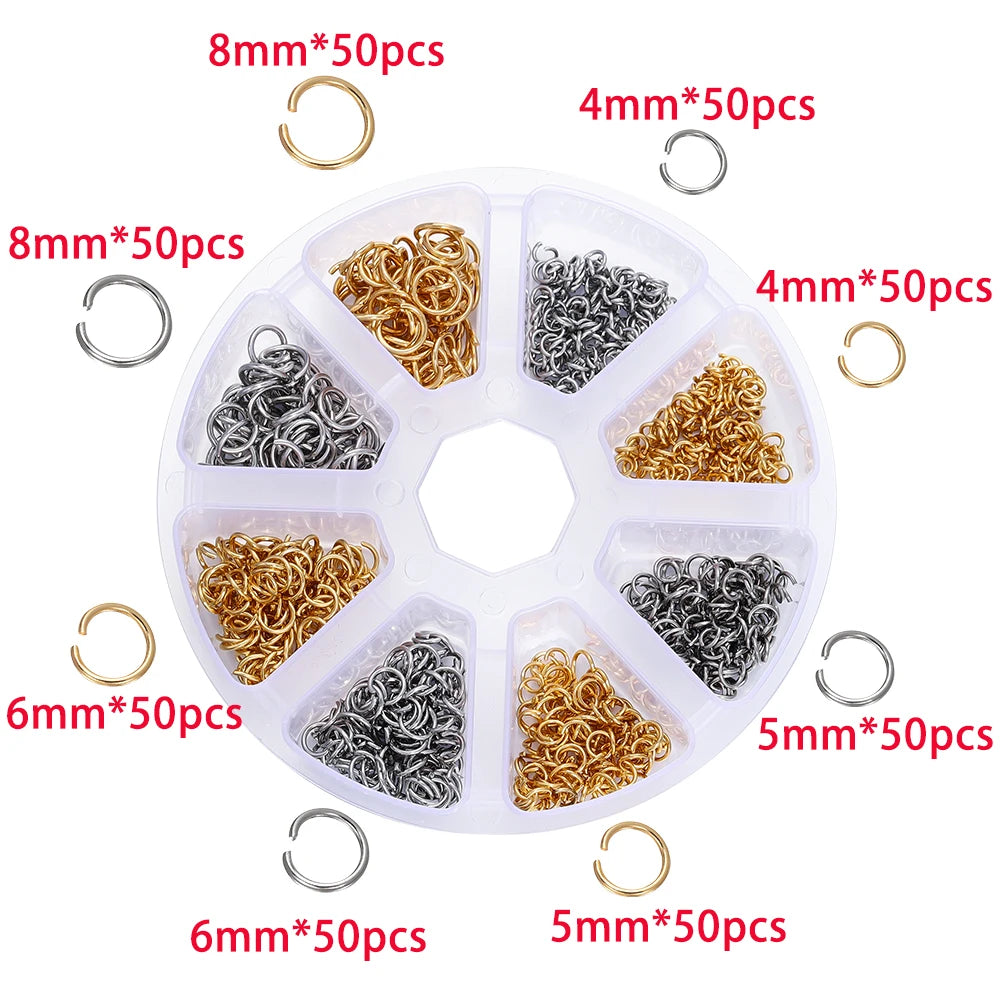 Bulk Jewelry Findings Kit 400Pcs Lobster Clasps Beads - Smarsty
