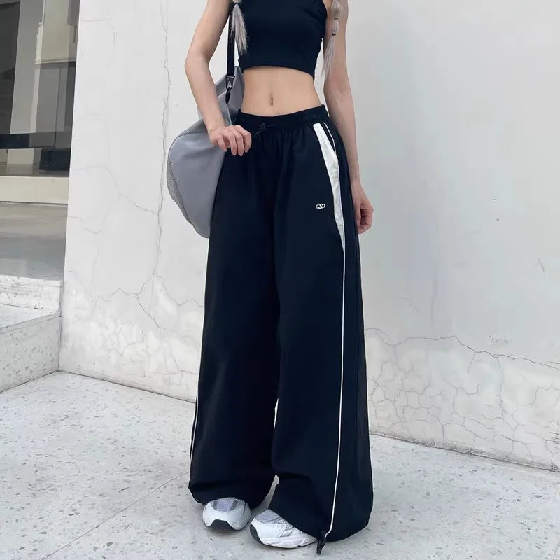 Women Casual Joggers Pants Fashion Streetwear Oversized Sports Wide Leg Pants Hip Hop Y2k Sweatpants High Waist Baggy Trousers - Smarsty