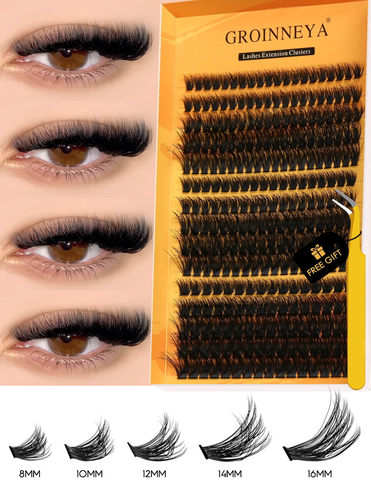 GROINNEYA DIY Fluffy Lash Clusters Kit for Volume - Smarsty