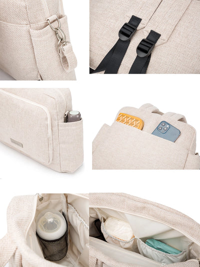 Soboba 2023 New Diaper Bags for Mother Waterproof Large Capacity Solid Polyester Diaper Backpacks Travel Bag for Newborn Baby by Smarsty