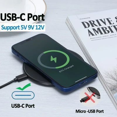 300W Wireless Charger For iPhone 16 15 14 13 Pro Max Induction Fast Charging Pad Dock Station For Samsung S23 S22 Xiaomi Huawei - Smarsty