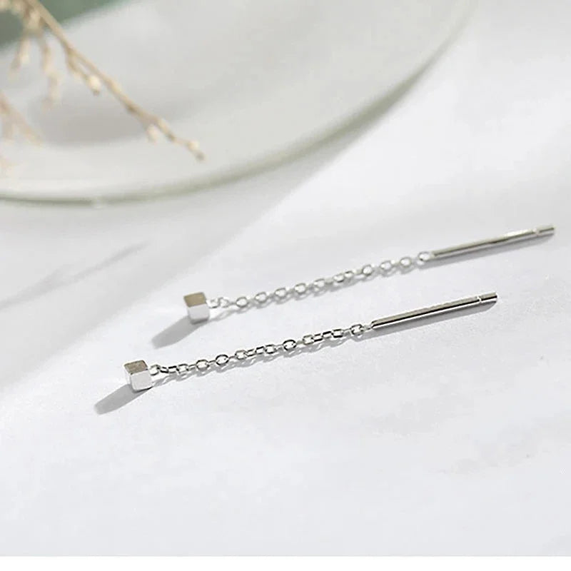 Rose Gold Drop Earrings with Zircon Crystals for Women - Smarsty