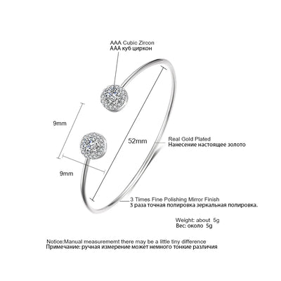 Luxury Gold Cuff Bangles with Cubic Zirconia for Women - Smarsty