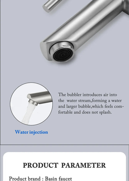 Black Square Bathroom Faucet Hot and Cold Mixer - Smarsty