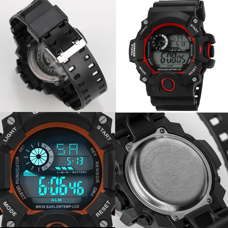 Men's Waterproof Sports Watch with Luminous Display and Alarm - Smarsty