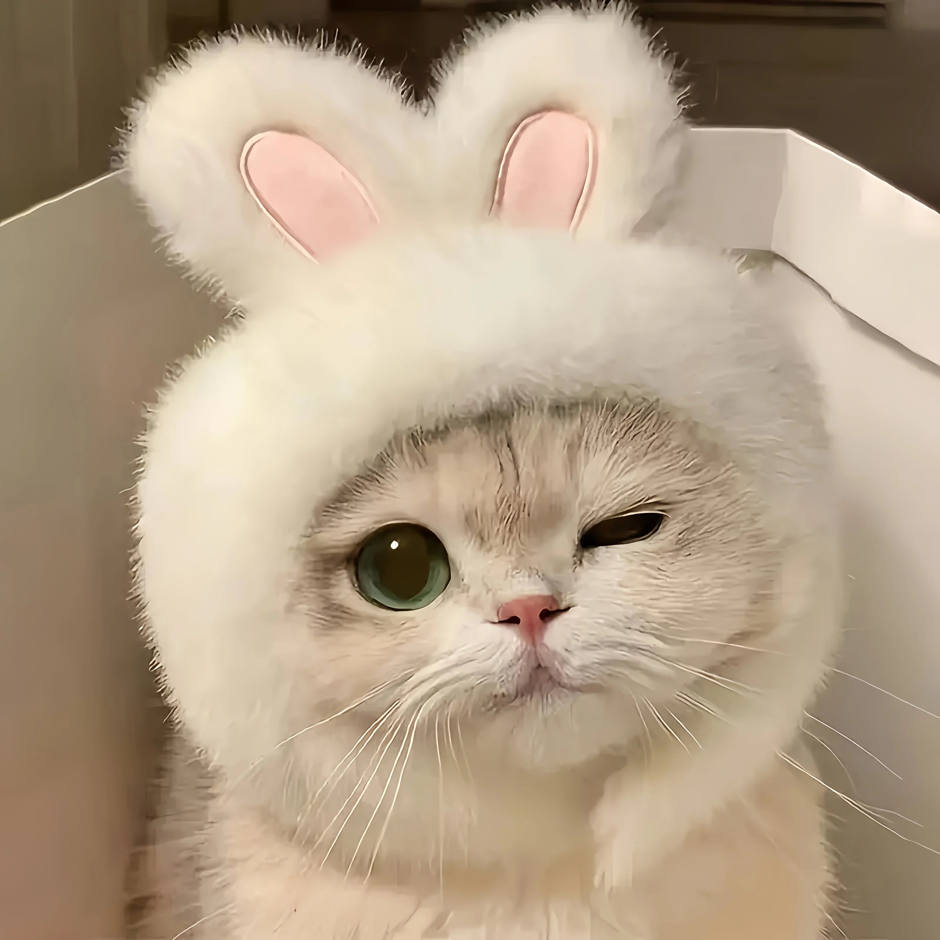 Bunny Ears Cat Hat Comfortable Knit Costume for Pets - Smarsty