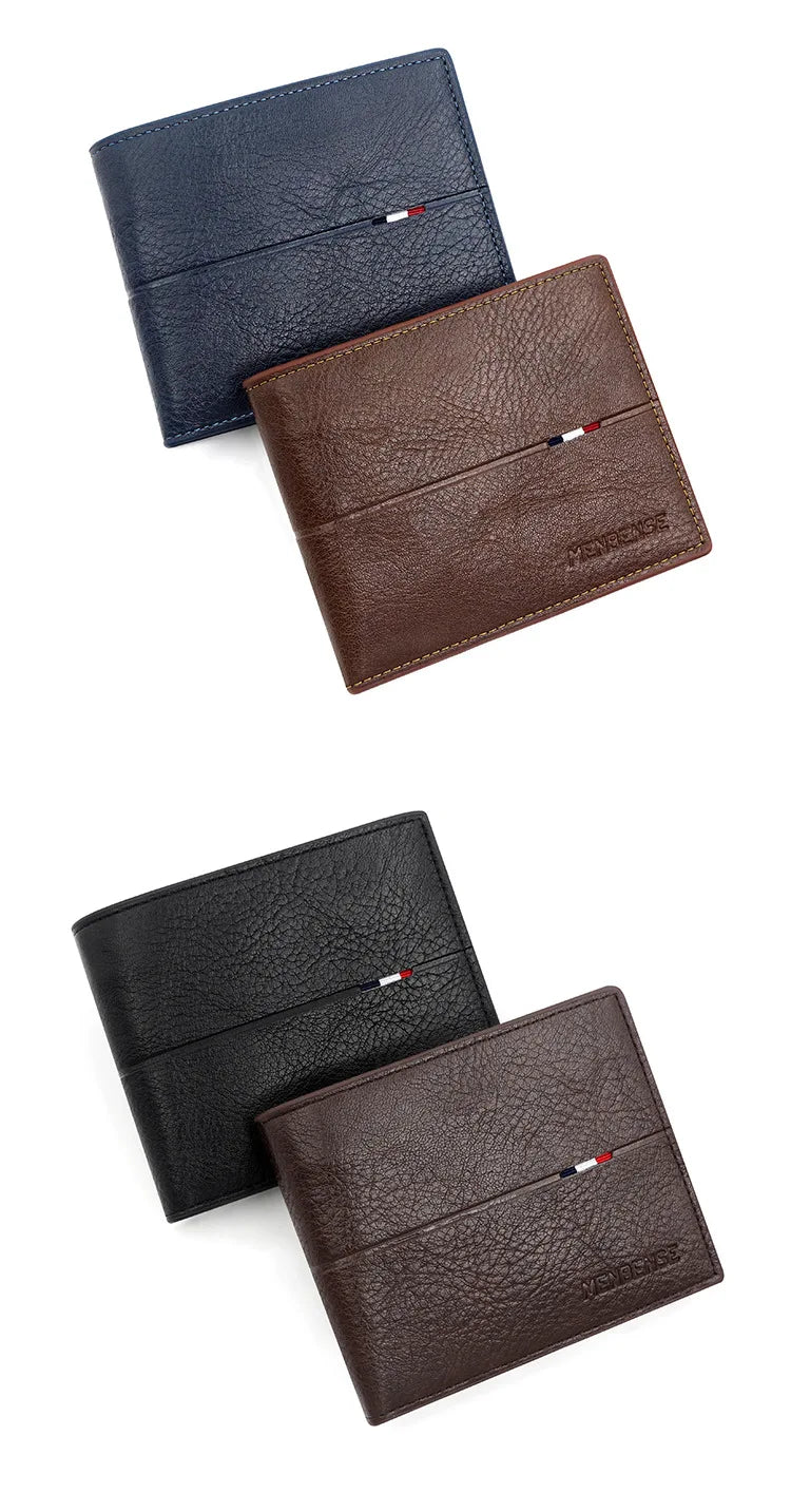 Slim Men Wallets New Short Zipper Card Holder Photo Holder Male Purse Simple Coin Pocket High Quality PU Leather Men's Wallet - Smarsty