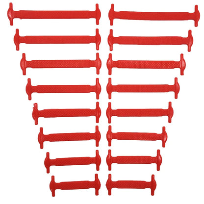16pcs/lot Silicone Shoelaces No Tie Shoelaces 12 colors Elastic Lace Shoelace Creative Lazy Silicone Laces Rubber Lace - Smarsty