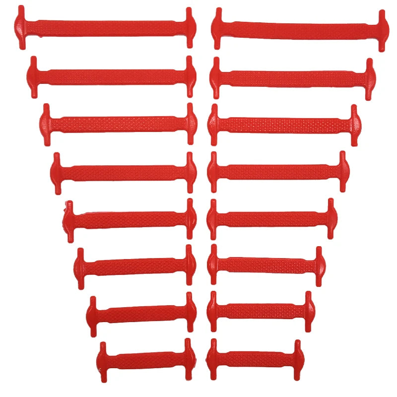16pcs/lot Silicone Shoelaces No Tie Shoelaces 12 colors Elastic Lace Shoelace Creative Lazy Silicone Laces Rubber Lace - Smarsty