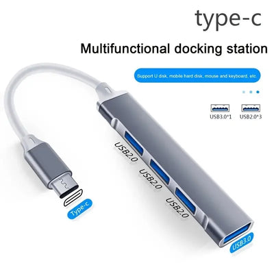USB C 7 Port Hub 3.0 Ultralight Aluminum Laptop PC - Smarsty