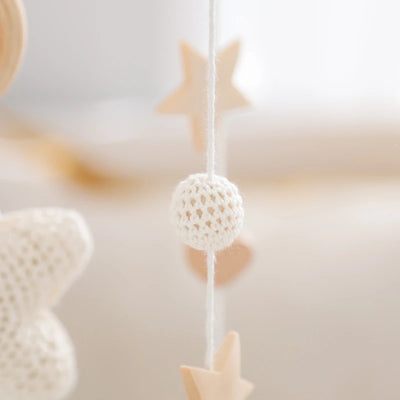 Baby Crib Mobile Bed Bell Rattle Toys Wooden Crochet Stars Pendant Bed Bell Toys Newborn Comfort Crib Bracket Hanging Toys Gifts by Smarsty
