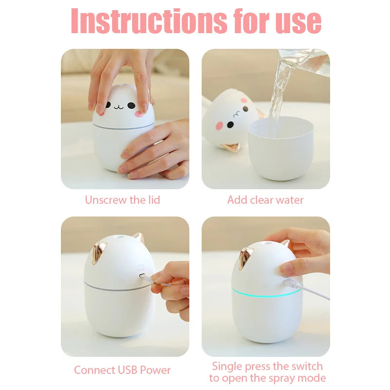 Mini Cute Air Humidifier for Aromatherapy and Purification - Smarsty