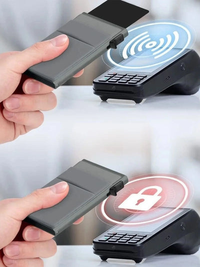 Rfid Credit Card Holder Men Thin Slim Mini Minimalist Wallets Luxury Metal Bank ID Cardholer Case Wallet for Men Carteras Choice - Smarsty
