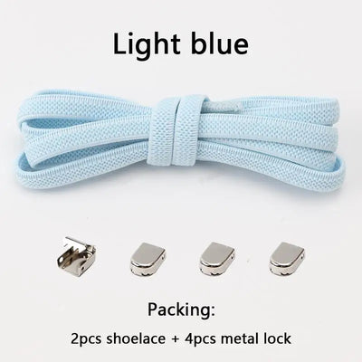 No tie Shoe laces Elastic laces Sneakers Flat Shoelaces without ties Quick Shoelace for Shoes Kids Adult One Size fits All Shoes - Smarsty