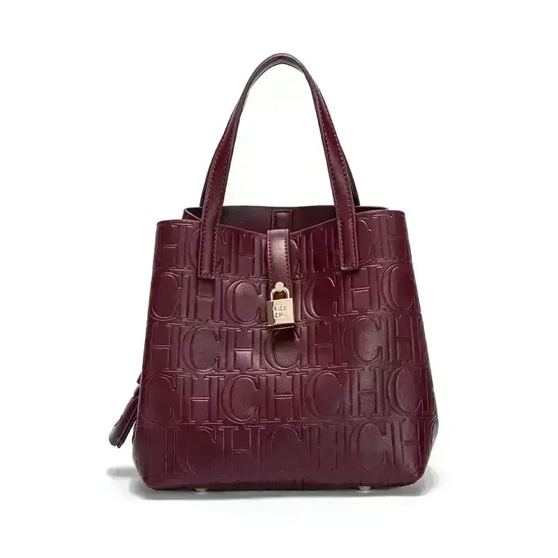 Large Capacity Handbag With Lock Design Luxury Crossbody - Smarsty
