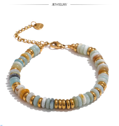 Colorful Natural Stone Beads Waterproof Bracelet for Women - Smarsty