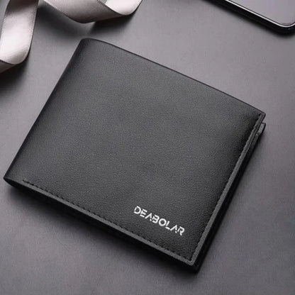 Genuine Leather Mens Wallet Premium Product Real Cowhide Wallets For Man Short Black Wallet Portefeuille Homme Short Purses - Smarsty