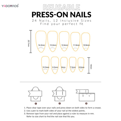 Romantic 24pcs Blue French Style Press On Nails - Smarsty