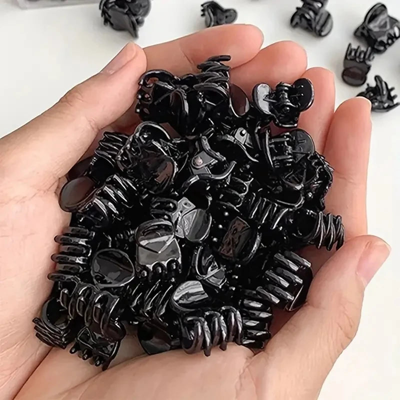 Mini Hair Claw Clips Small Black Transparent Secure - Smarsty