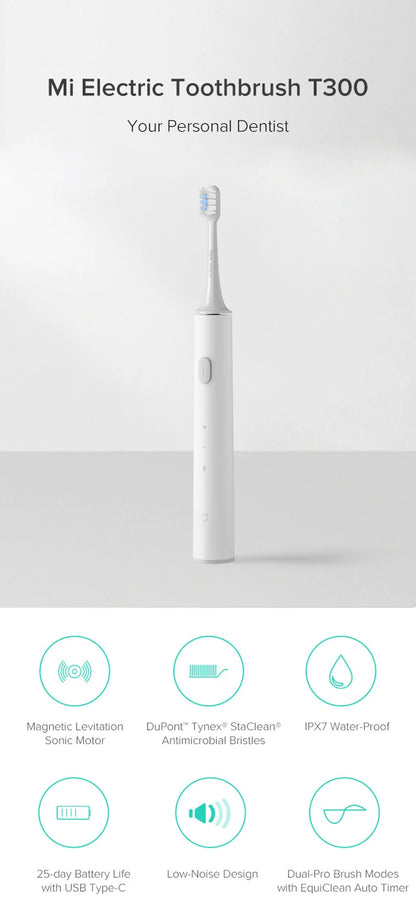 Xiaomi Mijia T300 Sonic Electric Toothbrush with 25 Days Battery Life - Smarsty