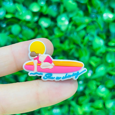 1pcs PVC Hawaii Summer Vibes Surf Sun Sand Aloha Coconut Turtle Shoe Charms Slippers Shoe Decoration Buckle Clog DIY Wristbands - Smarsty