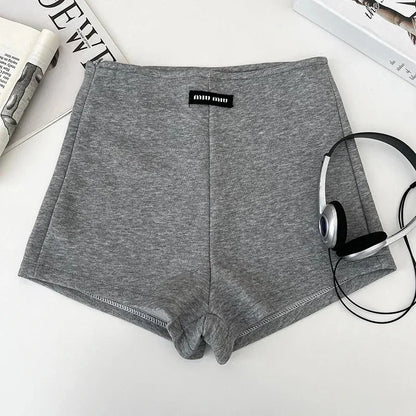 Summer basic solid color versatile shorts for women casual and elegant high-waisted slimming straight shorts - Smarsty