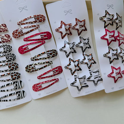 8 Piece Leopard Print Hair Clips Set for Women - Smarsty