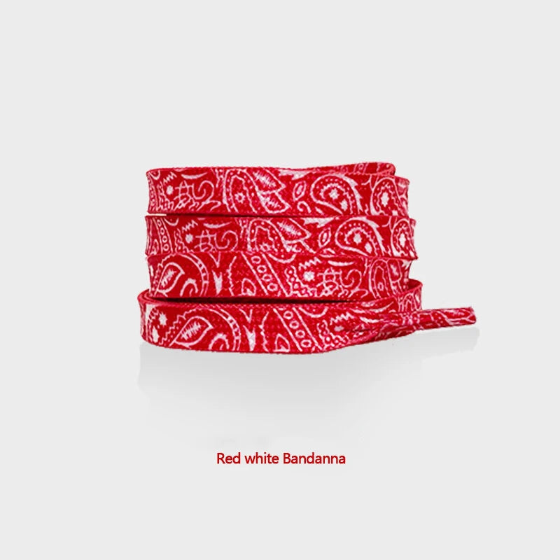 Flat Shoe Laces Cashew Flower Shoelaces for Sneakers Gilding Hand-painted Sports Casual Basketball Tennis Shoelace Shoestrings - Smarsty