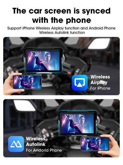 Motorcycle DVR GPS Navigation With CarPlay And Android Auto - Smarsty