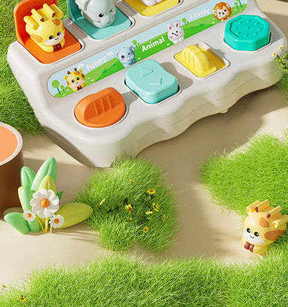Montessori Pop up Animal Toys and Learning Boxes Enhance Logical Thinking and Motor Skills Suitable for Children's Birthday Gift