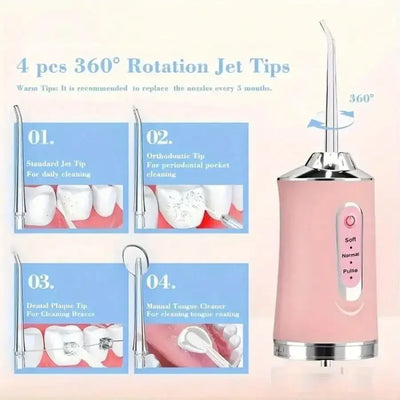 Electric Water Floss, Intelligent Chip, Precise Pressure Control, 360 Degree Rotating Nozzle, Tooth Cleaning Device - Smarsty