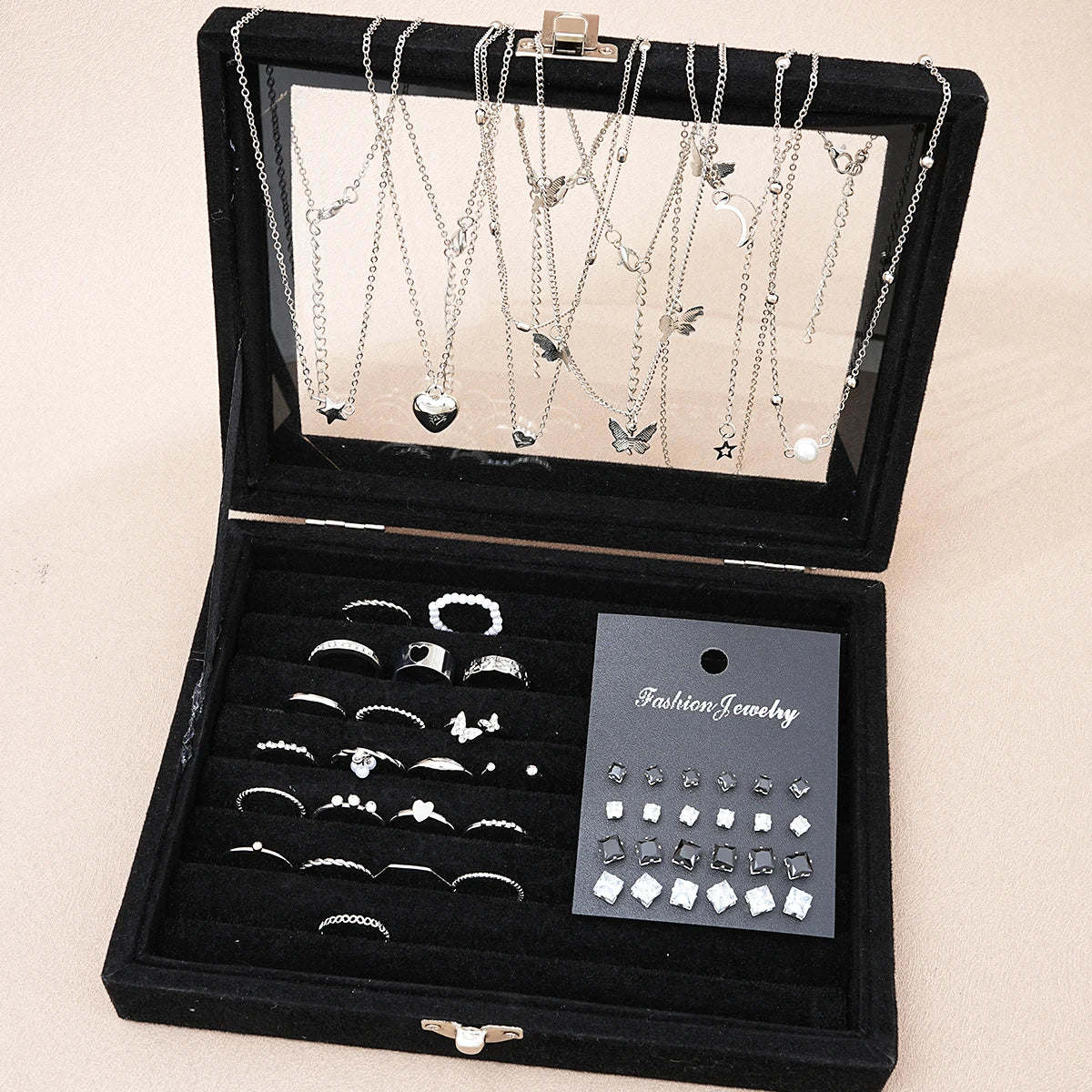 Silver Chic Jewelry Set For Women With Pearl Necklaces - Smarsty