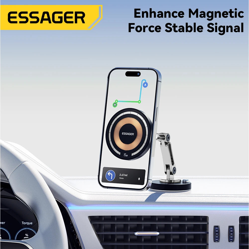 Magnetic MagSafe Wireless Car Charger Holder 15W Charging - Smarsty