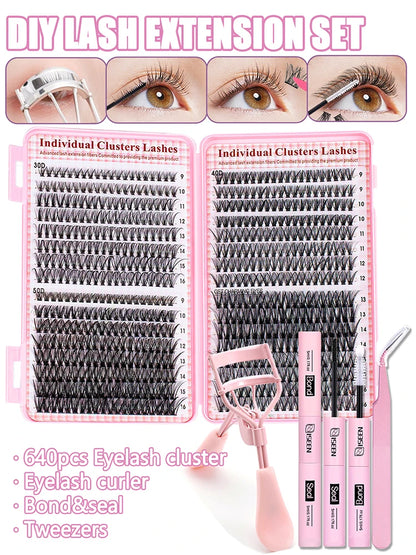 640pcs DIY False Eyelashes Extension Kit with Tools - Smarsty
