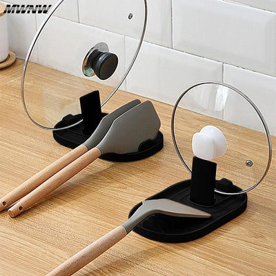 1pcs Polychrome Foldable Nordic Style Pot Holder Lid Shovel Storage Rack Practical Multifunctional Utensils for Kitchen Supplies by Smarsty