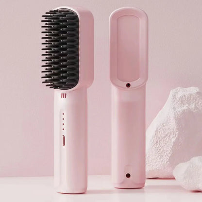 Cordless Hair Straightener Brush with Anti-Scald Feature - Smarsty