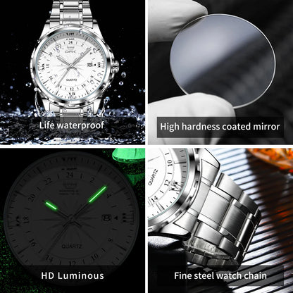 OPK Steel Belt Dual Calendar Men's Quartz Watch - Smarsty
