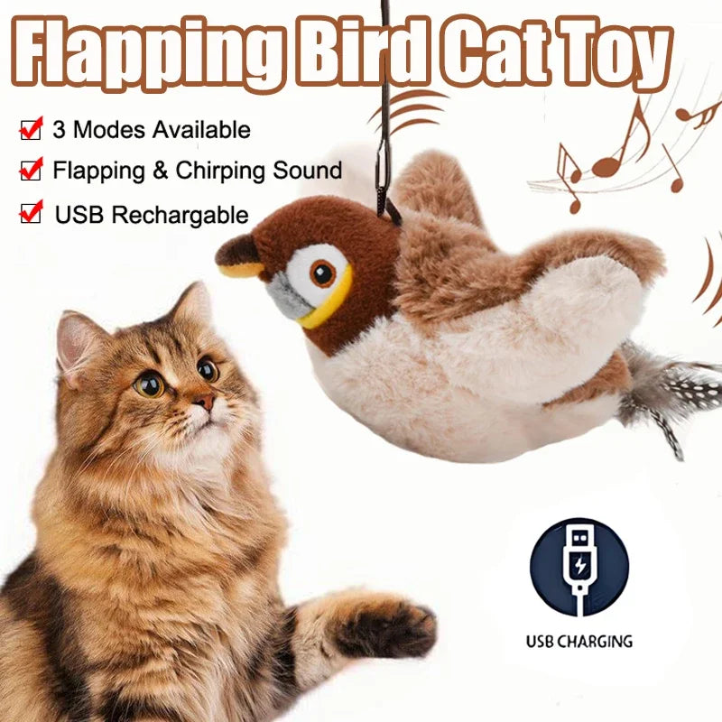 Interactive Cat Toy Flapping Bird with Catnip - Smarsty