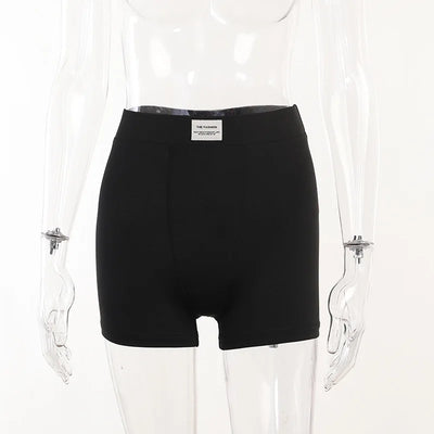European and American Spring/Summer Round Neck Long Short sleeved 3/4 Shorts Two piece Women's Fashion Sports Versatile Set - Smarsty