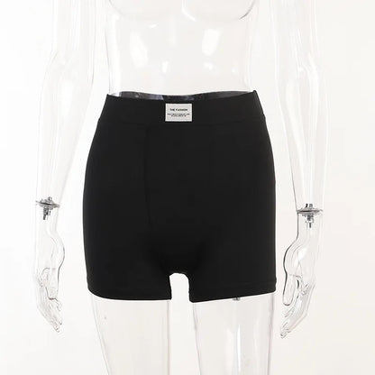 European and American Spring/Summer Round Neck Long Short sleeved 3/4 Shorts Two piece Women's Fashion Sports Versatile Set - Smarsty