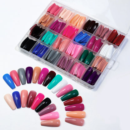 Acrylic Coffin Press On Nails Kit with 576 Pieces - Smarsty